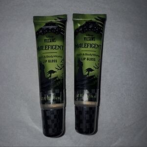 Bath & Body Works Dusney Maleficent Green and Black Lip Gloss X 2 Liplicous